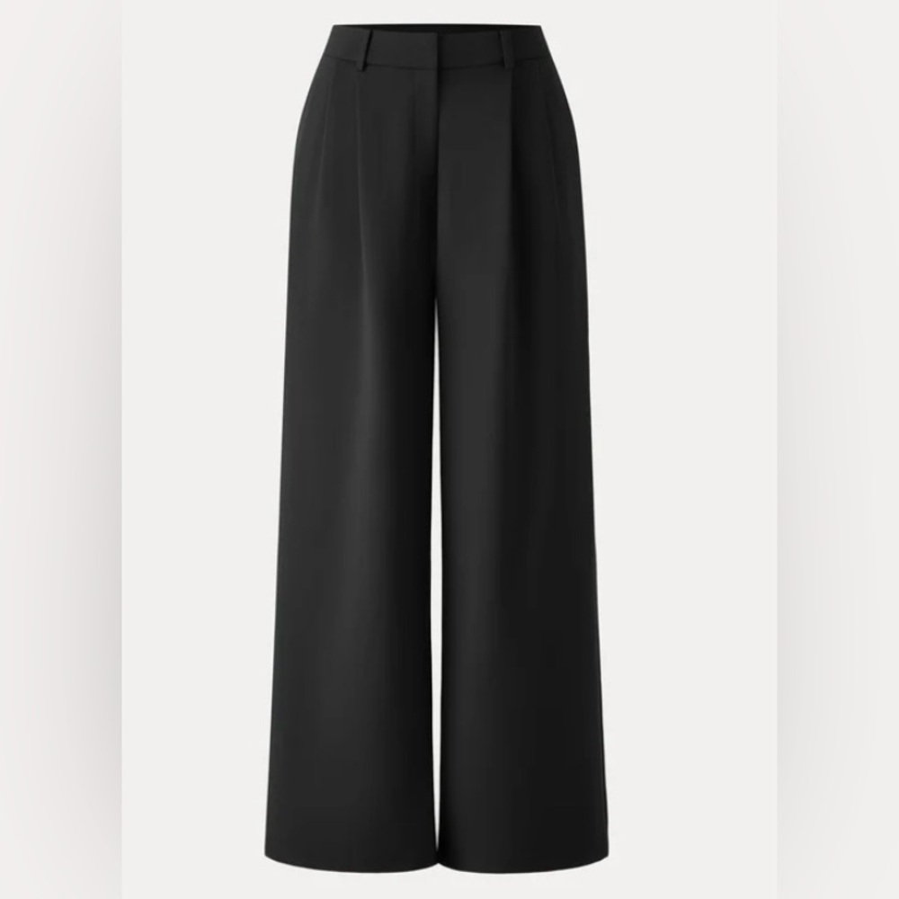 OGL Ponte-De-Roma Breezy Wide Leg Trouser with Pockets - Black Size M